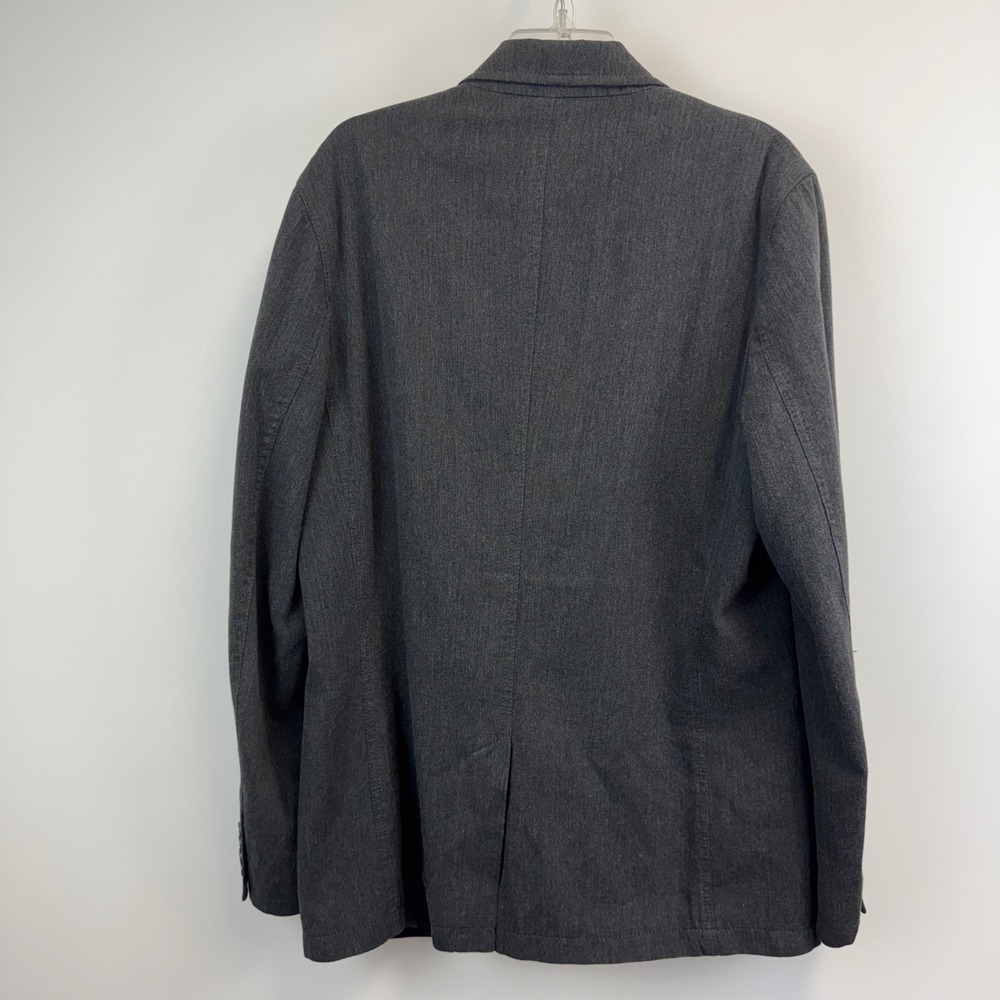 Lucky Brand Mens Charcoal Grey Herringbone Cotton Skull Lining Blazer Jacket L - Picture 3 of 16